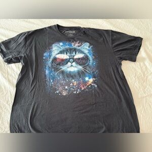 Hybrid Apparel Galactic Cat Sunglasses Shirt